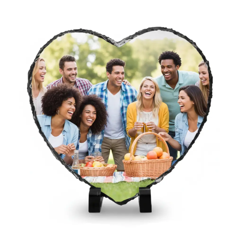 Foto Piedra Pizarra Personalizada – Marco de Roca Natural con Soportes - Imagen 3