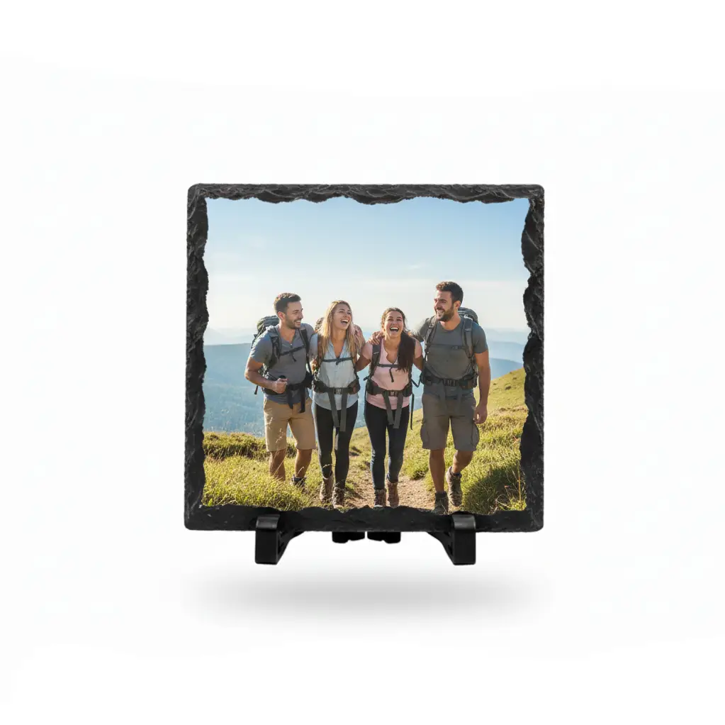 Foto Piedra Pizarra Personalizada – Marco de Roca Natural con Soportes - Imagen 4