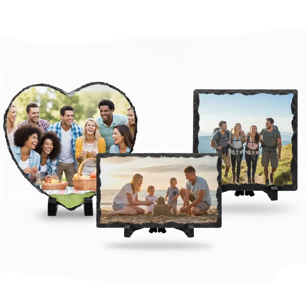 Foto Piedra Pizarra Personalizada – Marco de Roca Natural con Soportes - Imagen 2