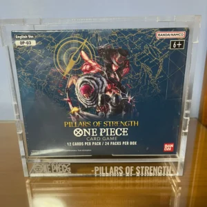 Caja de Acrílico para Booster Box One Piece Card Game OP-03 | Protector 4mm con Pasador 🏴‍☠️