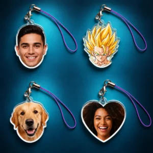 Mini Charm Personalizado de Acrílico para Móvil (4cm) – Caras, Mascotas y Anime