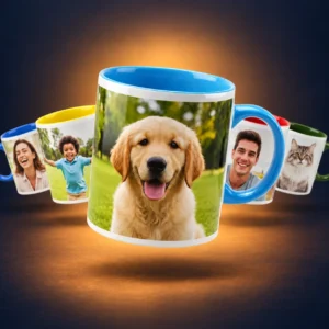 Taza Personalizada con Interior y Asa de Color – Regalo Original con Tus Fotos